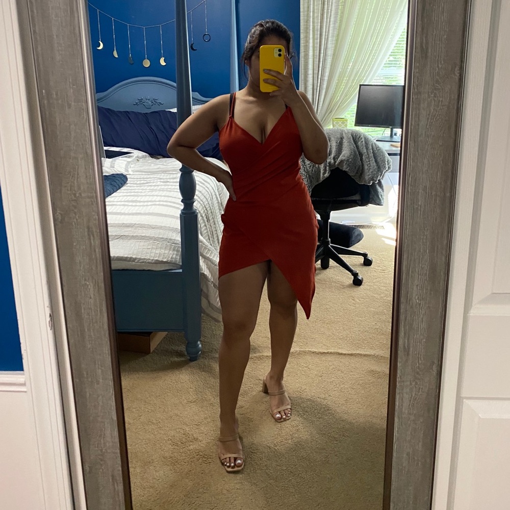 Blue Blush Asymetrical Wrap Dress